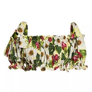 Dolce & Gabbana Floral-Print Tie-Shoulder Crop Top
